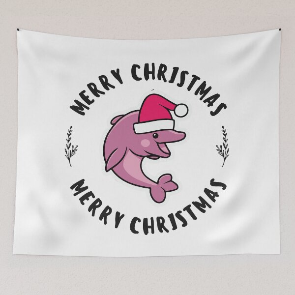 Item preview, river pink dolphin river xmas designed and sold by The  Knick Knack Nook.