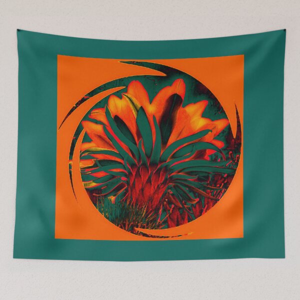 Item preview,  Whimsical abstract Orange-Green Cactus flower by Iritof designed and sold by iritof.
