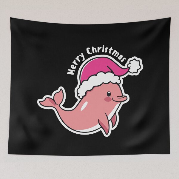 Item preview, river pink dolphin river xmas designed and sold by The  Knick Knack Nook.
