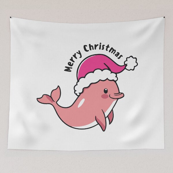 Item preview, river pink dolphin river xmas designed and sold by The  Knick Knack Nook.