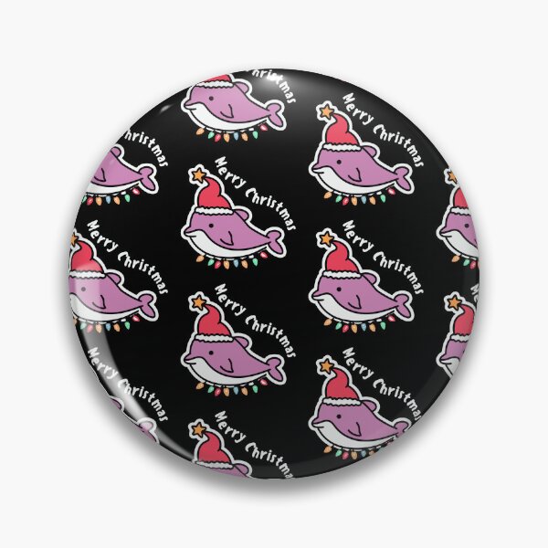 Item preview, river pink dolphin wearing a santa hat and surrounded by ornament lights designed and sold by The  Knick Knack Nook.
