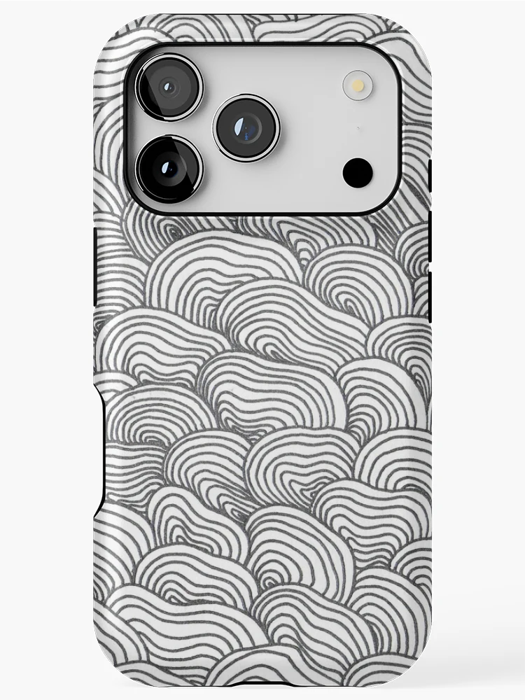Thumbnail 1 of 4, iPhone Case, Wave Line Pattern designed and sold by SickChickDesign.