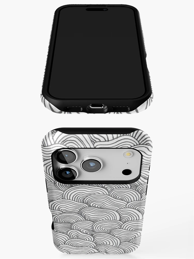 Thumbnail 3 of 4, iPhone Case, Wave Line Pattern designed and sold by SickChickDesign.