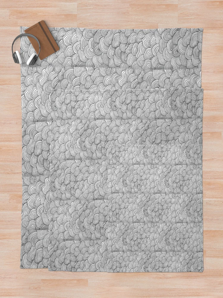 Thumbnail 5 of 6, Throw Blanket, Wave Line Pattern designed and sold by SickChickDesign.