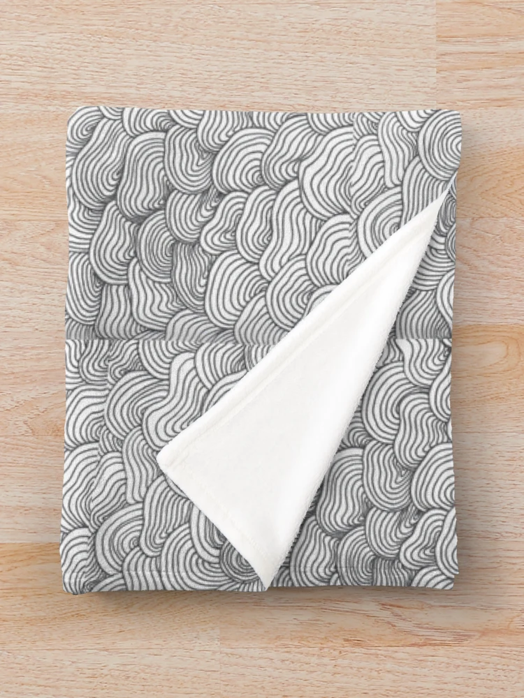 Thumbnail 3 of 6, Throw Blanket, Wave Line Pattern designed and sold by SickChickDesign.