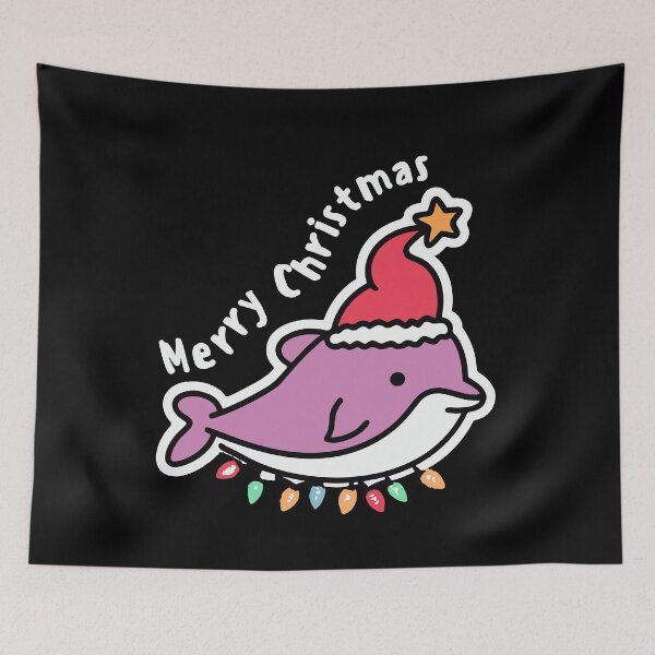 Item preview, river pink dolphin christmas designed and sold by The  Knick Knack Nook.
