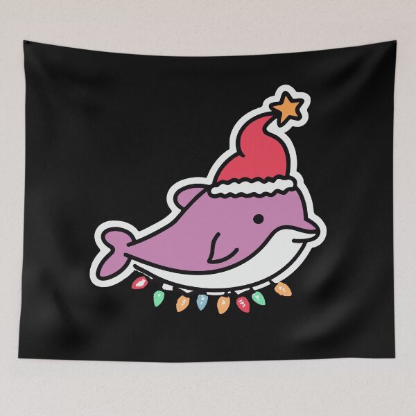 Item preview, river pink dolphin river xmas designed and sold by The  Knick Knack Nook.