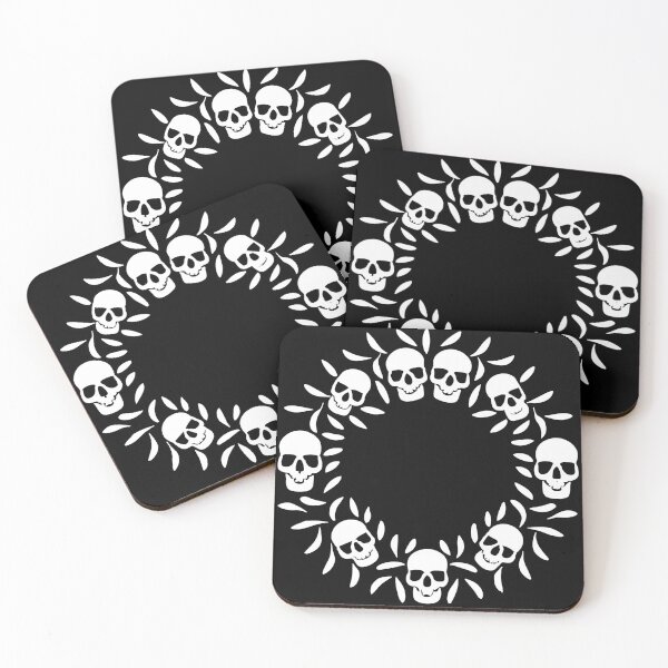 Item preview, Ethereal Noire: Minimal Minimal Skull Wreath Elegance designed and sold by EmeraldeaArt.