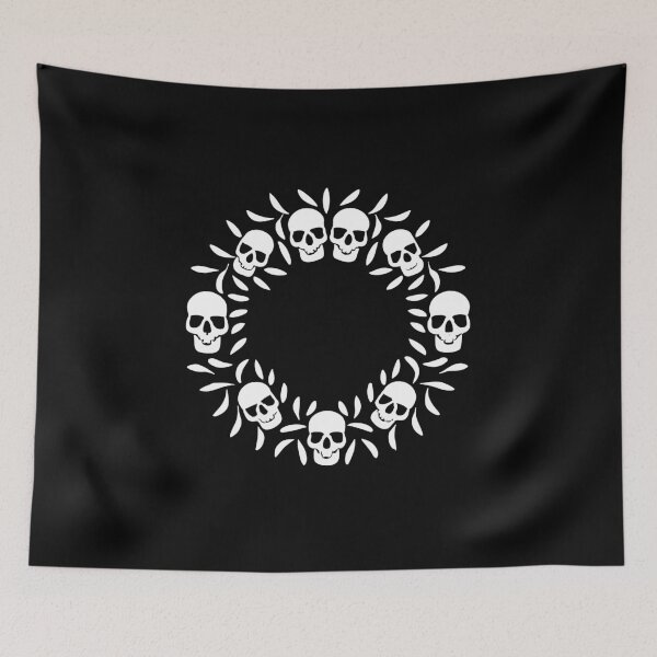Item preview, Ethereal Noire: Minimal Minimal Skull Wreath Elegance designed and sold by EmeraldeaArt.