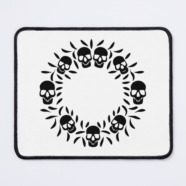 Item preview, Gothic Noire: Minimal Black Skull Wreath Elegance designed and sold by EmeraldeaArt.
