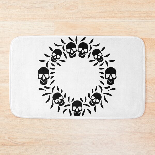 Item preview, Gothic Noire: Minimal Black Skull Wreath Elegance designed and sold by EmeraldeaArt.