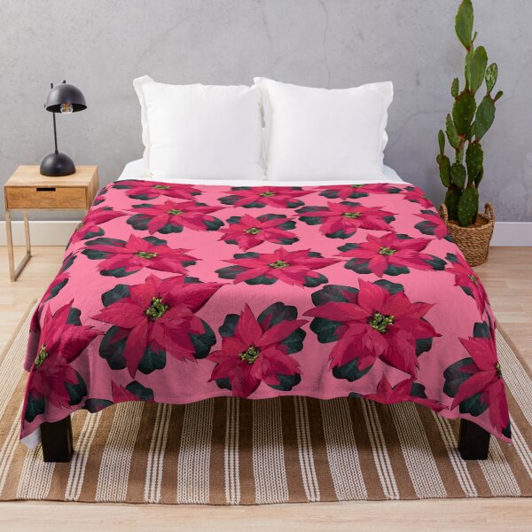 Item preview, Poinsettias on Blush Halfdrop 5748 designed and sold by Art in My Loft.