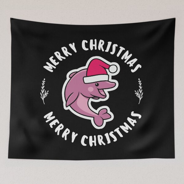 Item preview, river pink dolphin river xmas designed and sold by The  Knick Knack Nook.