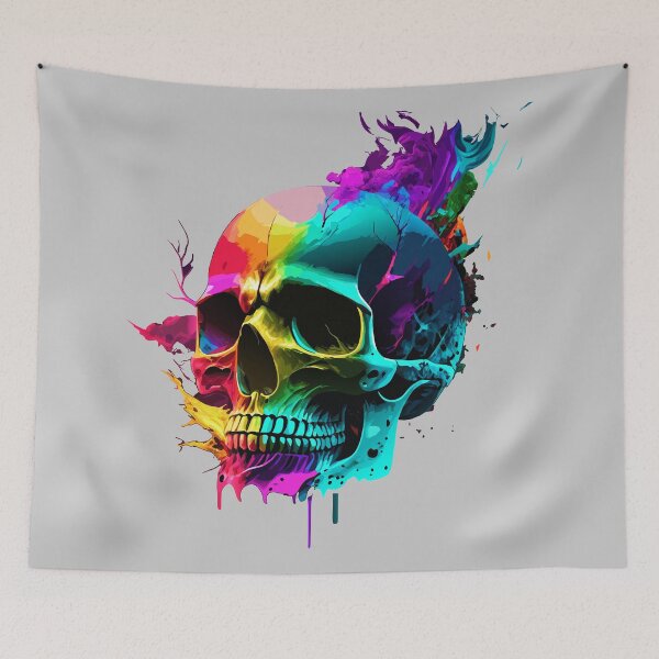 Item preview, Colorful Skull Artwork designed and sold by Ink-Elegance.