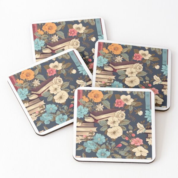 Artikelvorschau, Bücher und Blumen Vintage inspiriertes Marinemuster entworfen und verkauft von ArtMeetsPizza.