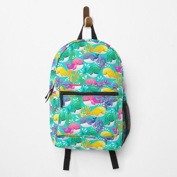 Item preview, Yellow, pink, purple and green whale with coral on green background. designed and sold by lifepnp.