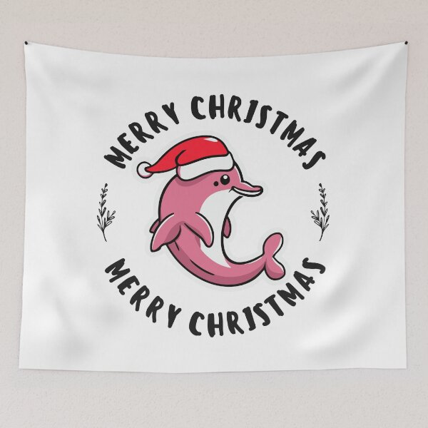 Item preview, river pink dolphin river xmas designed and sold by The  Knick Knack Nook.