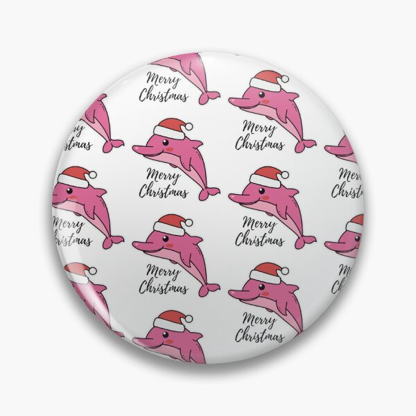 Item preview, river pink dolphin wearing a santa hat designed and sold by The  Knick Knack Nook.