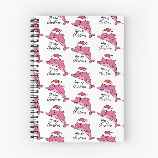Item preview, river pink dolphin wearing a santa hat designed and sold by The  Knick Knack Nook.