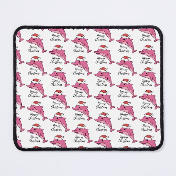 Item preview, river pink dolphin wearing a santa hat designed and sold by The  Knick Knack Nook.