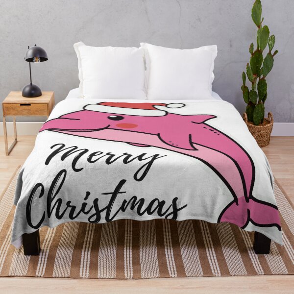 Item preview, river pink dolphin wearing a santa hat designed and sold by The Knick Knack Nook.