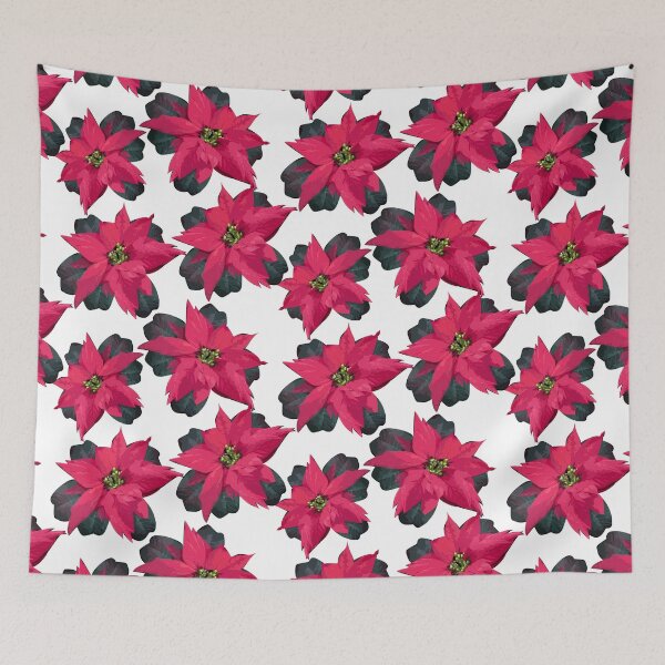Item preview, Poinsettias on White Halfdrop 5748 designed and sold by Art in My Loft.