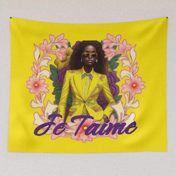Item preview, Je taime bright yellow fashion floral  designed and sold by Roxburylane.