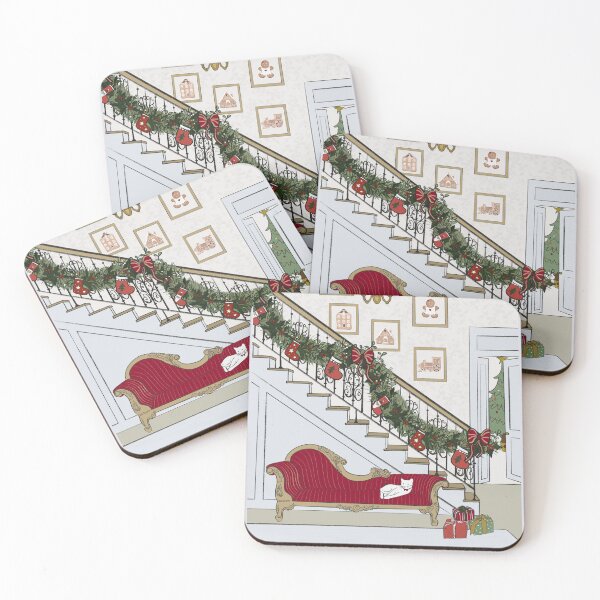 Item preview, Merry Christmas Vintage White Cat Illustration Greeting card style designed and sold by trefail.