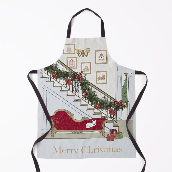 Item preview, Merry Christmas Vintage White Cat Illustration Greeting card style designed and sold by trefail.