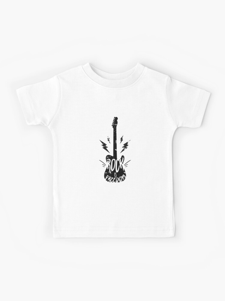 lepni.me Camiseta para Niño/Niña Guitarras Amantes del Concierto de Rock & Roll Calavera Rosas 