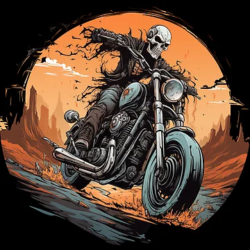 Artwork thumbnail, Skeleton Rider by Rusty-Angel