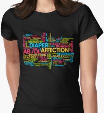 AB/DL words cloud Women's Fitted T-Shirt