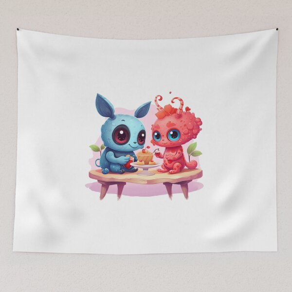 Item preview, cute monsters eating desserts designed and sold by supersanko.