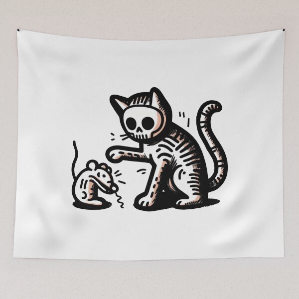 Item preview, Cat Skull Cat Cult Feline Kitty Life and Death designed and sold by sharon1210.