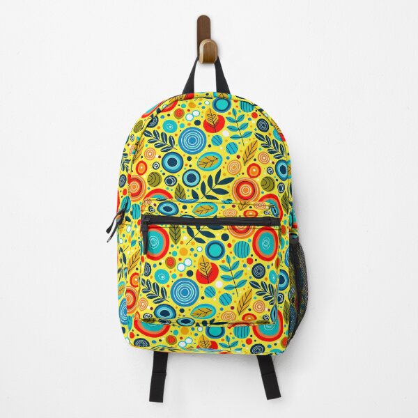 Item preview, Multicolored circles and leaves on a yellow background. designed and sold by lifepnp.