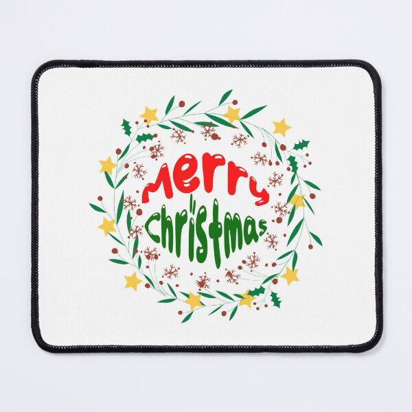 Item preview, Merry Christmas Holly Wreath with Stars & Snowflakes designed and sold by caFUNated.