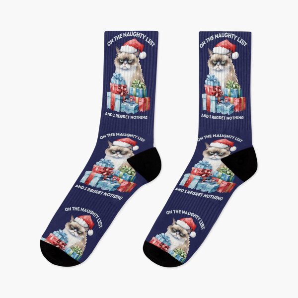Item preview, Naughty List Funny Christmas Grumpy Cat  designed and sold by mariejosee22.