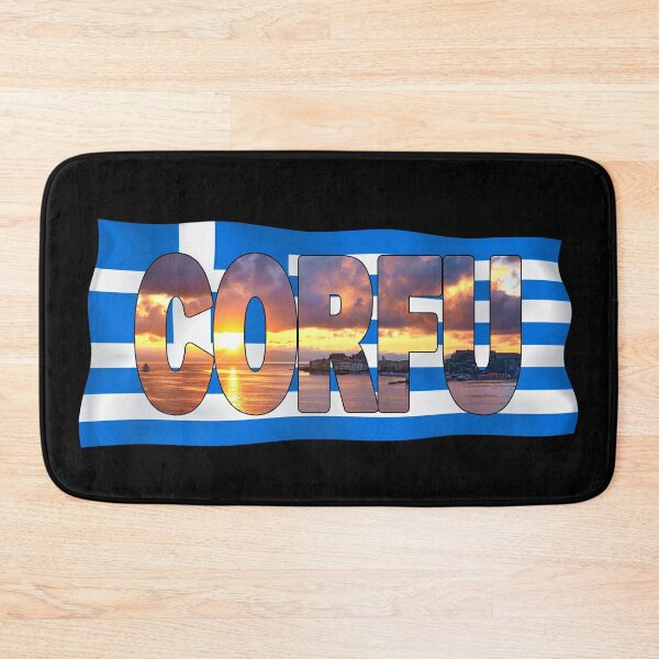 Item preview, CORFU - Greece Sunrise with Flag designed and sold by Adam Gormley.