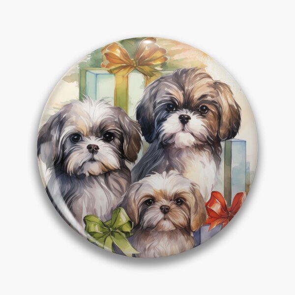 Item preview, Shih Tzus on Christmas Morning (Watercolor) designed and sold by Samuelsboro.