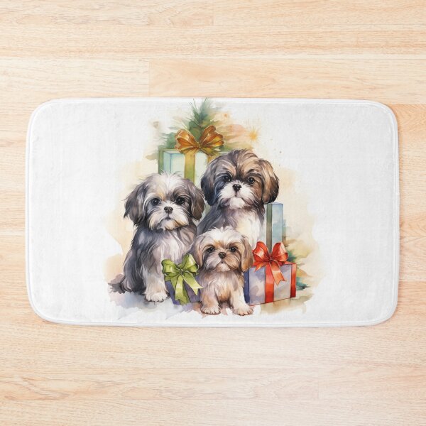 Item preview, Shih Tzus on Christmas Morning (Watercolor) designed and sold by Samuelsboro.