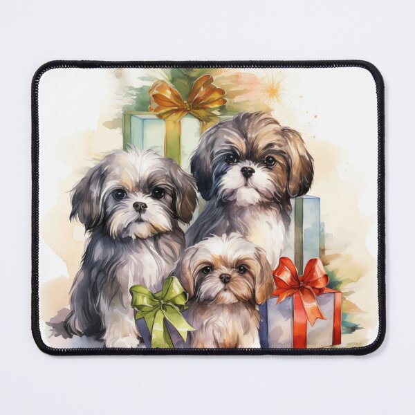 Item preview, Shih Tzus on Christmas Morning (Watercolor) designed and sold by Samuelsboro.