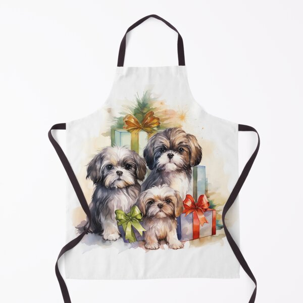 Item preview, Shih Tzus on Christmas Morning (Watercolor) designed and sold by Samuelsboro.
