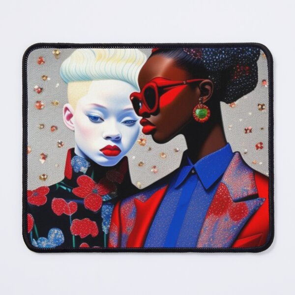 Item preview, Red blue shimmering floral fashion print designed and sold by Roxburylane.