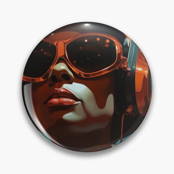 Item preview, CyberChic - Orange Rimmed Sunglasses & Headphones designed and sold by Joy Womble.