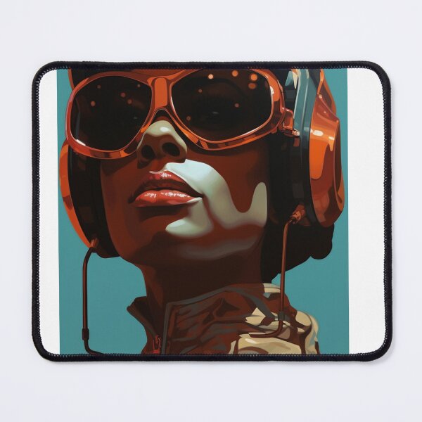 Item preview, CyberChic - Orange Rimmed Sunglasses & Headphones designed and sold by Joy Womble.