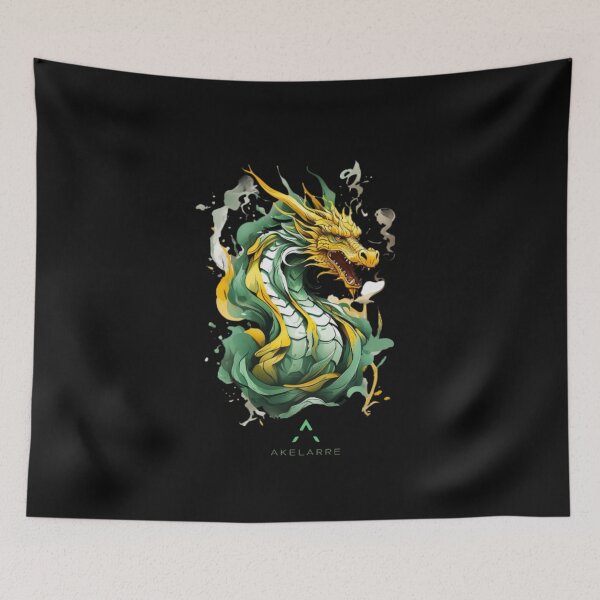 Item preview, Green and yellow tribal dragon, Akelarre designed and sold by AkelarreDesigns.