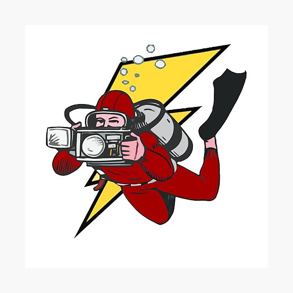 "Underwater Cinematographer Photographer" Photographic Print by