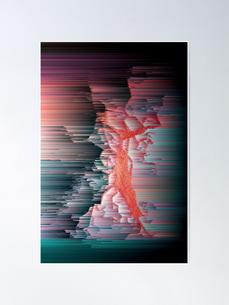 Alternate view of Glitched Out - Abstract Pixel Art Poster