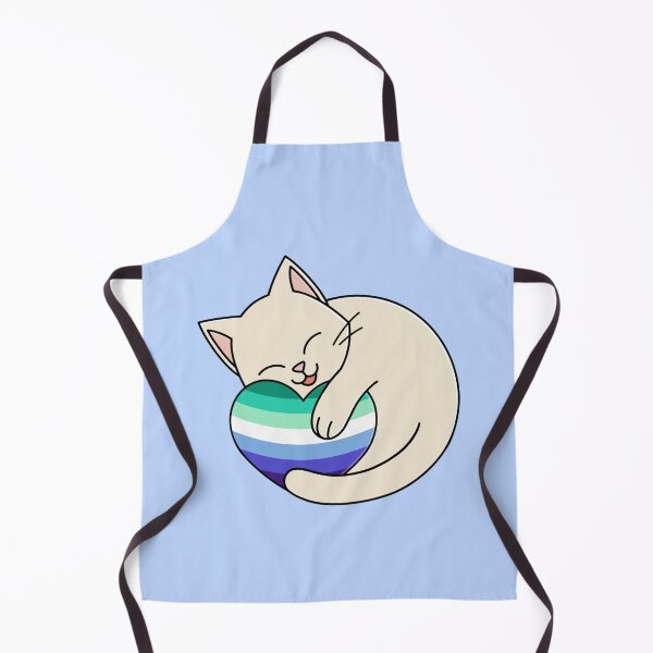 Item preview, Cute Happy White Cat Holding a Gay Man Flag Heart designed and sold by AroAxel.