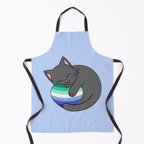 Item preview, Cute Happy Black Cat Holding a Gay Man Flag Heart designed and sold by AroAxel.